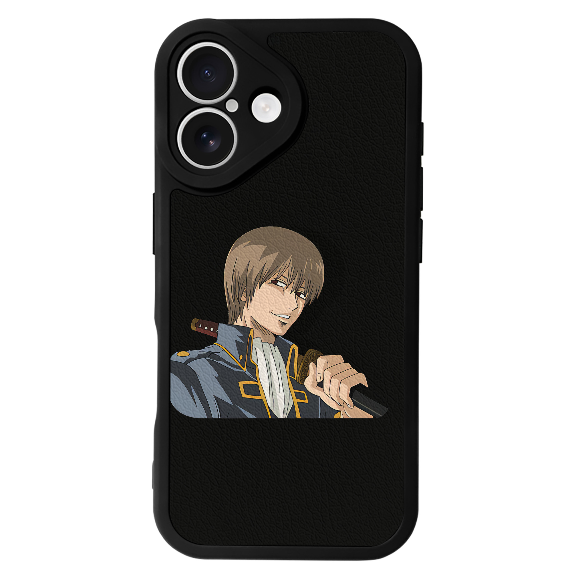（画像用） ぎんたま 坂田銀時（さかたぎんとき） 神楽 志村新八（しむら しんぱち） GINTAMA Sakata Gintoki Kagura Shimura Shinpachi 【iPhone 16シリーズ対応】シリコンスマホケース（レザー調） 材質：シリコン
